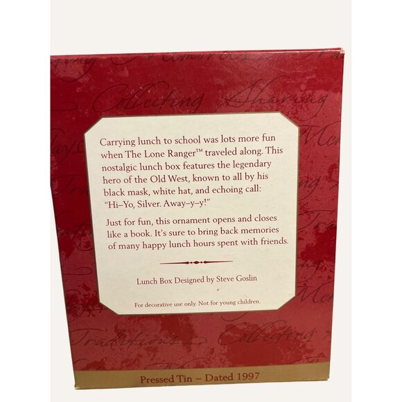 Hallmark Keepsake The Lone Ranger Tin Lunch Box Ornament 1997 Limited Edition - Picture 4 of 13